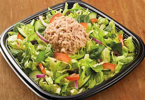 Subway delivers 100% cooked tuna to its restaurants, which is mixed with mayonnaise and used in freshly made sandwiches, wraps and salads that are served to and enjoyed by our guests. Subway Washington University | Classic Tuna Salad - Salad ...