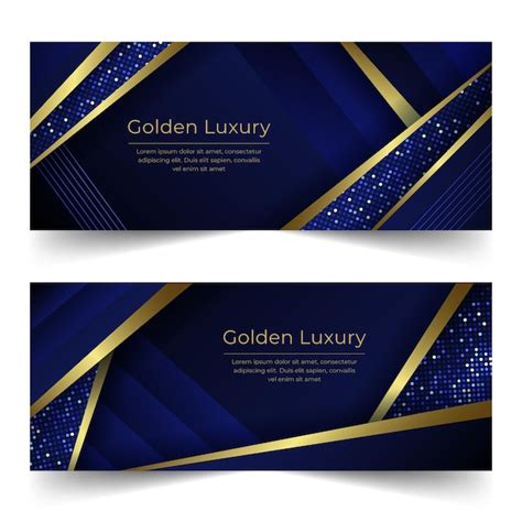 Free Vector Gradient Golden Luxury Horizontal Banners Set