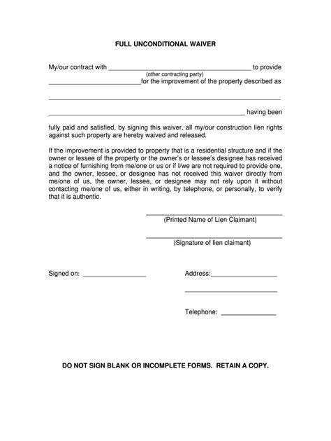 Notarized Lien Waiver Template Fill Online Printable Vrogue Co
