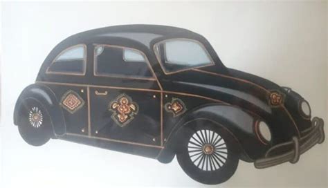 Vintage Cars 6 25 X 20 Cm International Indian Folk Art Galleryan