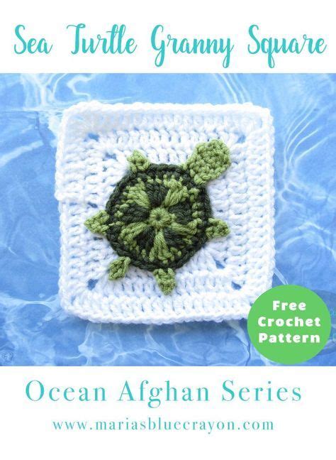 Crochet Sea Turtle Granny Square Sea Turtle Applique
