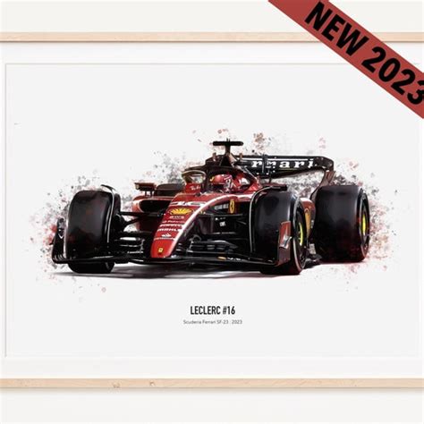 2023 Leclerc Ferrari F1 Sf 23 Art Poster Print Formula 1 Etsy Canada