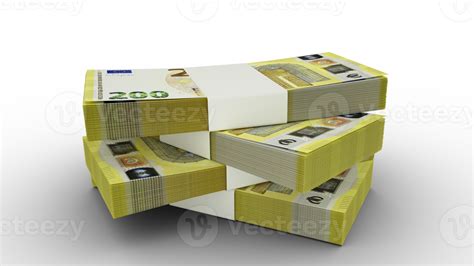 3d Rendering Of Stack Of Euro Notes Few Bundles Of Euro Currency