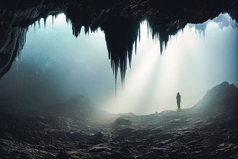 Cave Rocks Fog Lonely Sun Rays By Offidocs For