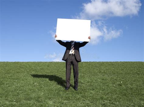 Man Holding Board Stock Photo Image Of Green Business 11523194