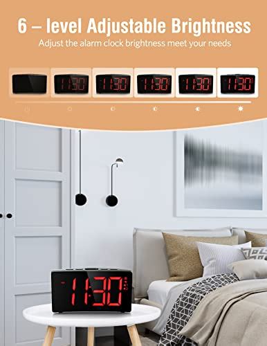Wireless Alarm Clock With Bed Shaker Loud Dual Alarm Clock For Heavy
