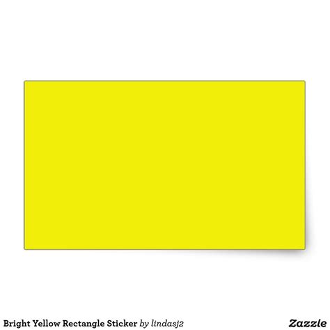 Bright Yellow Rectangle Sticker Print Stickers Custom