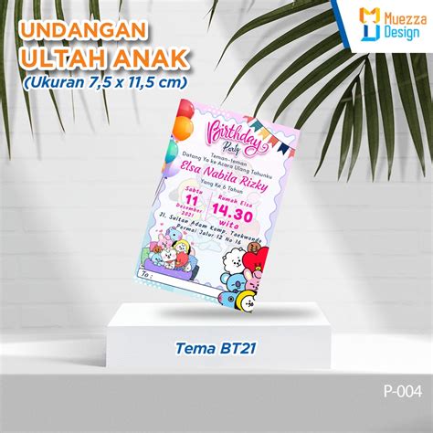 Bt21 Theme Childrens Birthday Invitation Shopee Philippines