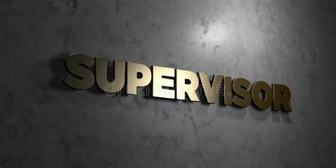 Supervisor Gold Text On Black Background 3d Rendered Royalty Free