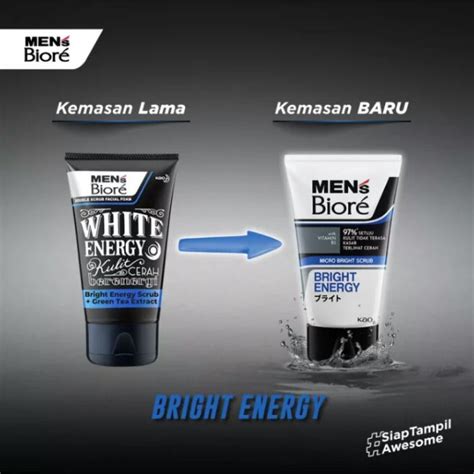 Men S Biore Double Scrub Facial Foam White Energy Sabun Cuci Wajah Pria