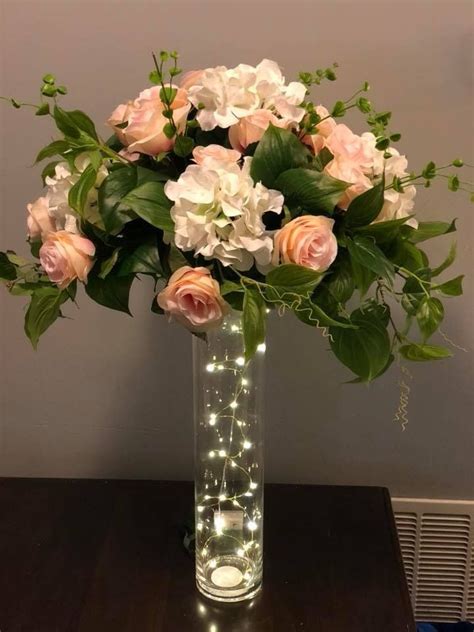 Lighted Flowers In Vase Flowersxl