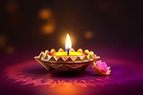 Premium Ai Image Happy Diwali Or Deepavali Traditional Indian Festival With Clay Diya Oil Lamp