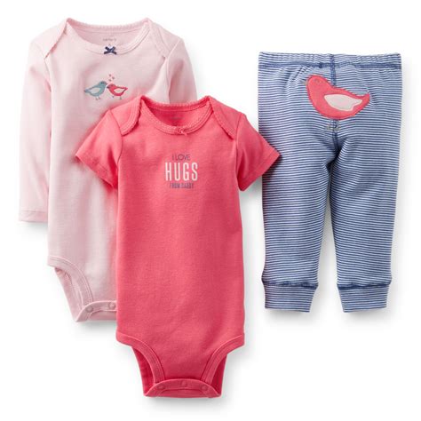 3 Piece Bodysuit And Pant Set Baby Clothes Carters Baby Girl Baby Sets