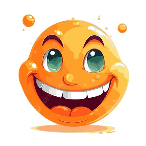 Happy Smile Vector Sticker Clipart Orange Cartoon Smiling Emoticon With Smiling Face Sticker