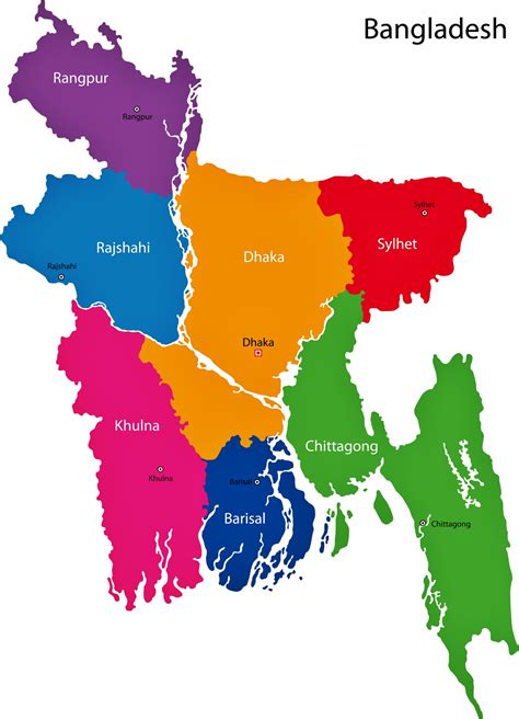 Bangladesh Map Of Regions And Provinces