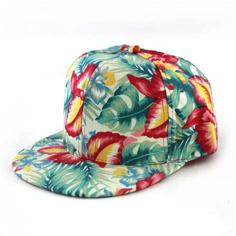 New 2018 Floral Print Beach Womens Baseball Snapback Hats Casual