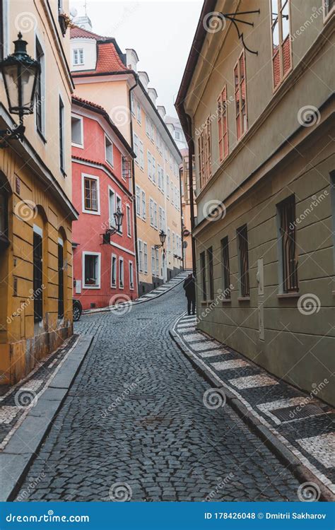 Narrow Street In Prague Old Town Czech Republic Stock Photo Image Of