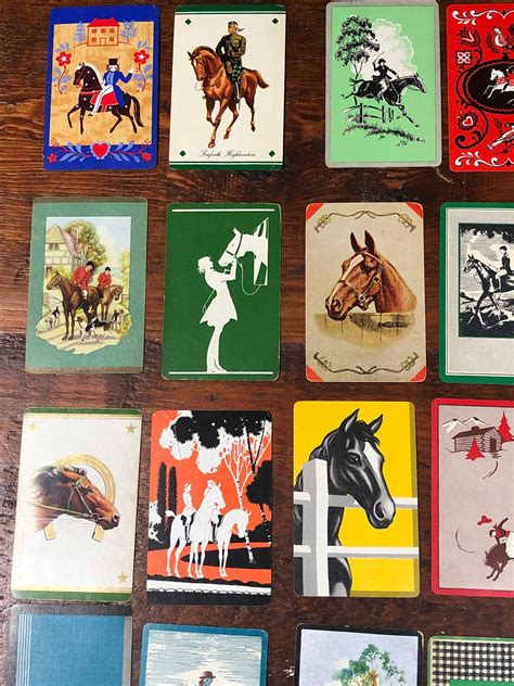 Lot Of 25 Vintage Playing Cardshorse Playing Cards Vintage Etsy