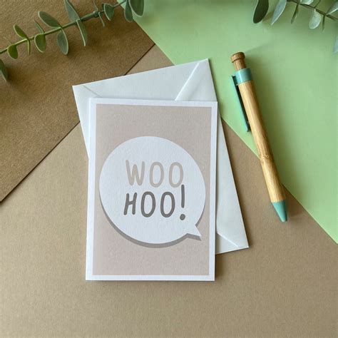 Woohoo Congratulations Well Done Card Greetings Card A6 Etsy Uk