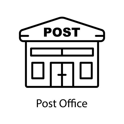 Post Office Building Line Icon Editable Stroke Design Template Vector