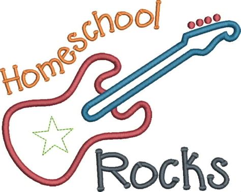 Homeschool Rocks Guitar Applique