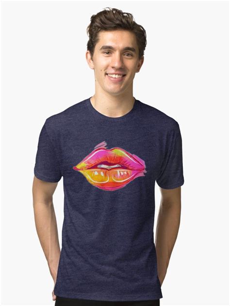 Kissing Lips Tri Blend T Shirt Kissing Lips T Shirt Lip T