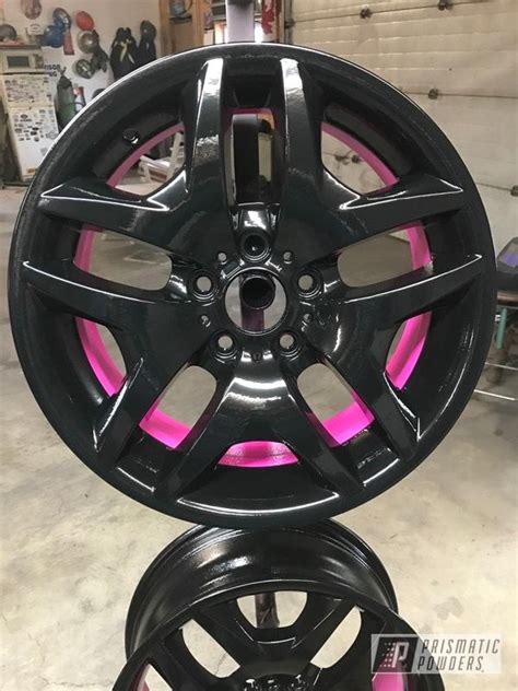Prismatic Powders Powder Coated Pink And Black Wheels Black Wheels