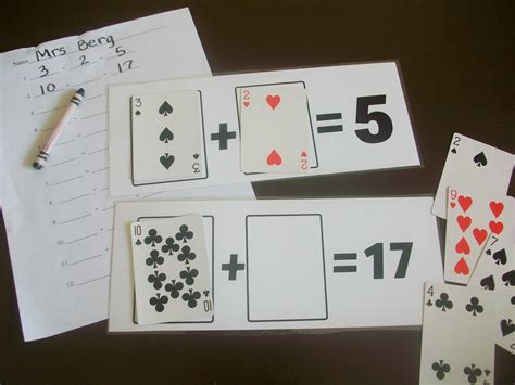First Grade School Box Math Playing Card Mats