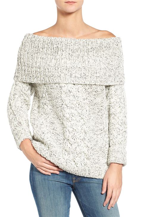 Off The Shoulder Cable Knit Sweater Cable Knit Sweaters Sweaters For
