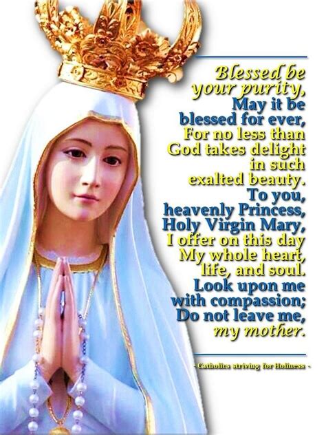 Blessed Be Thy Purity Prayer Catholics Striving For Holiness