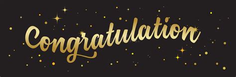 Congrats Congratulations Banner With Glitter Decoration Handwritten