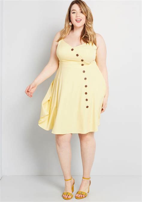 Modcloth Sentimental Special Sleeveless Dress Yellow Modcloth Plus
