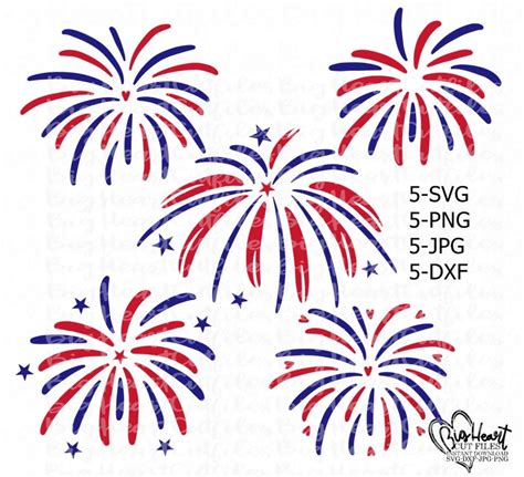 Fireworks Svg Png  Dxf Fireworks Bundle 4th Of July Etsy