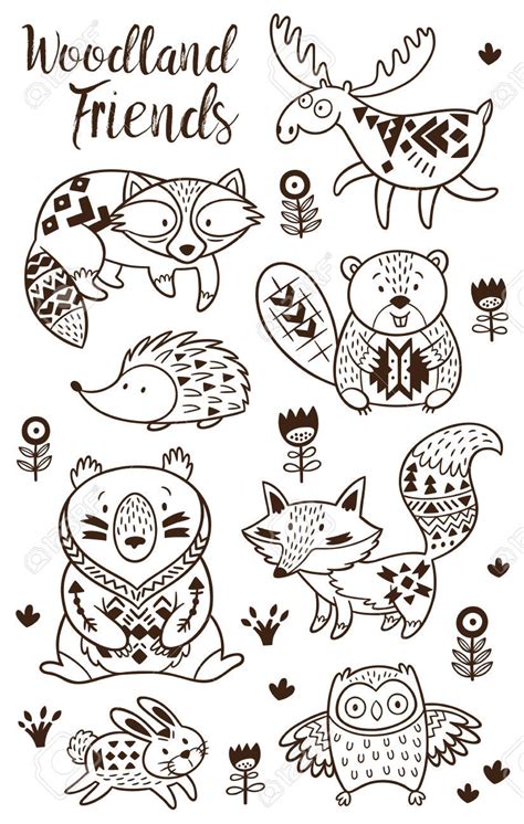 Instant Download Woodland Animals 24 Printable Digital Coloring Pages