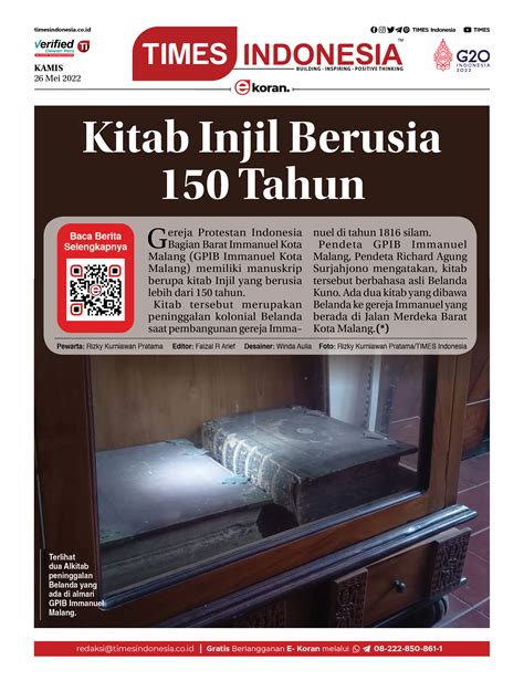 Edisi Kamis, 26 Mei 2022: E-Koran, Bacaan Positif Masyarakat 5.0