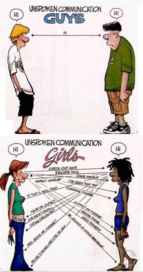 Nonverbal Communication Guys Vs Girls Funny Quotes Laugh