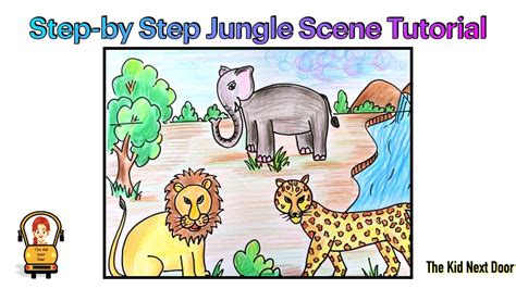 Learn To Draw An Easy Jungle Scene How To Draw Wild Animals In A