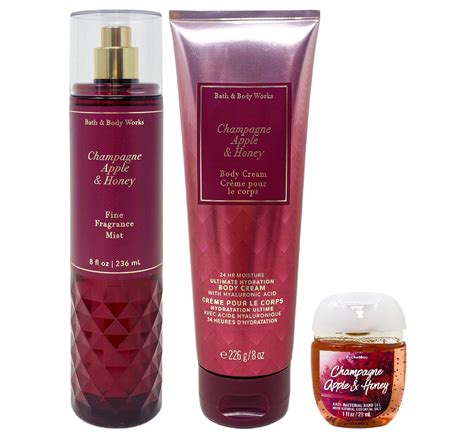 Bath And Body Works Champagne Apple And Honey Trio T Set Includes Fine Fragrance Mist