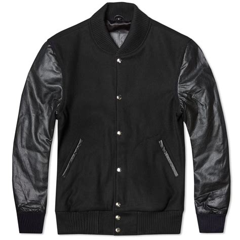 Mki Black Classic Varsity Jacket Black And Black