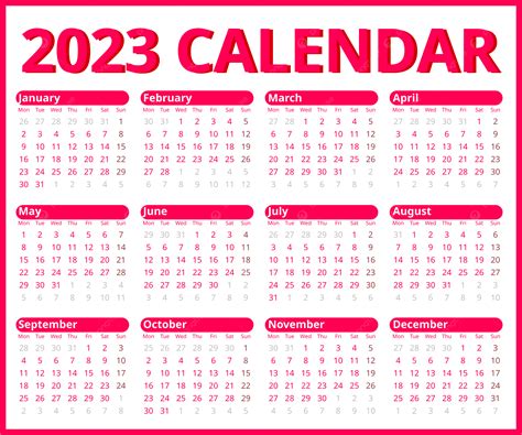 Calendario Rosa 2023 Calendario De Estilo Minimalista Png Calendario