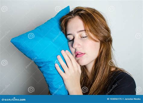 sleeping woman stock image image of duvet brunette 103056175