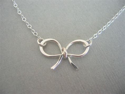 Sterling Silver Bow Necklace On Luulla