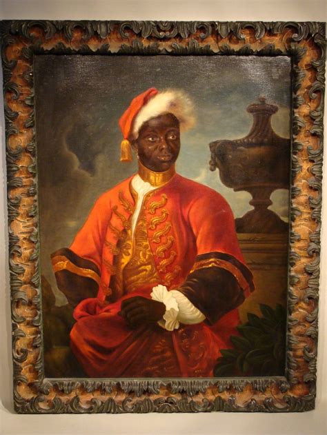 Oil On Canvas Of A Black Gentleman In 18th Century Livery Black Art