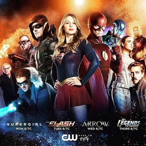 Supergirl The Flash Arrow And Legends Of Tomorrow Combo Poster Cw