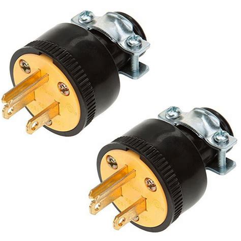 Need a combination of these?. 2pc Heavy Duty 3-Prong Male Extension Cord Electrical Plug ...