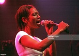 Dee C Lee performing on stage at London, 1996. Possibly The Forum ...