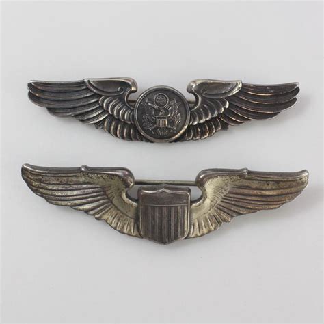 2 Vintage Silver Military Wings Pins 4203g Property Room