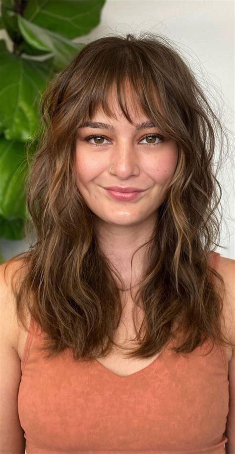 30 Cute Fringe Hairstyles For Your New Look Wolf Cut Natural Curls