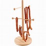 Light Wood Tone, Beechwood Pretzel Display Rack, 6 Pegs | 42870-50 | APS