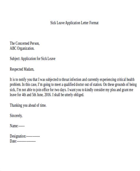 write  application letter  leave stand